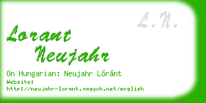 lorant neujahr business card